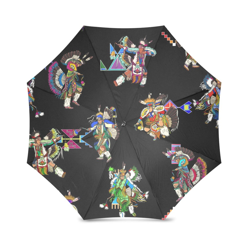 Men's Fancy Dancer Black Foldable Umbrella