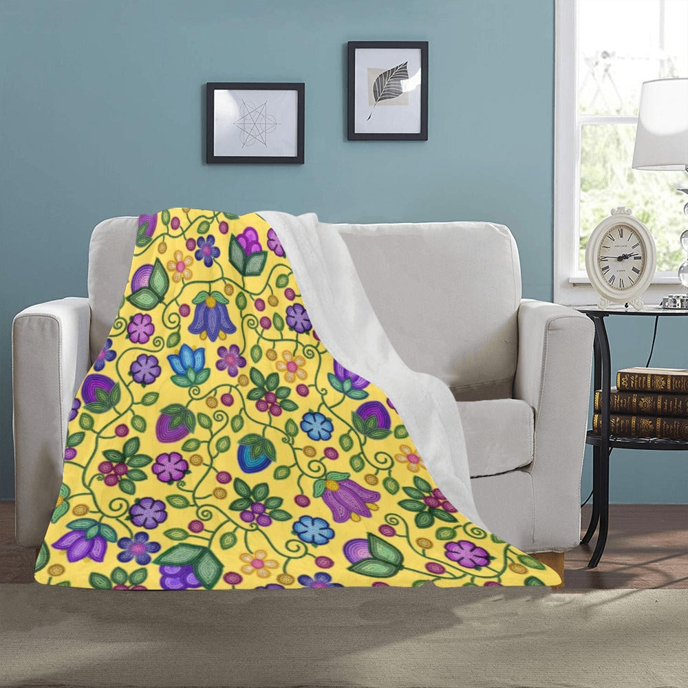 Bloom Uplift Yellow Small Micro Fleece Blanket