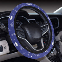 Load image into Gallery viewer, Ledger Dabbles Blue Steering Wheel Cover with Elastic Edge
