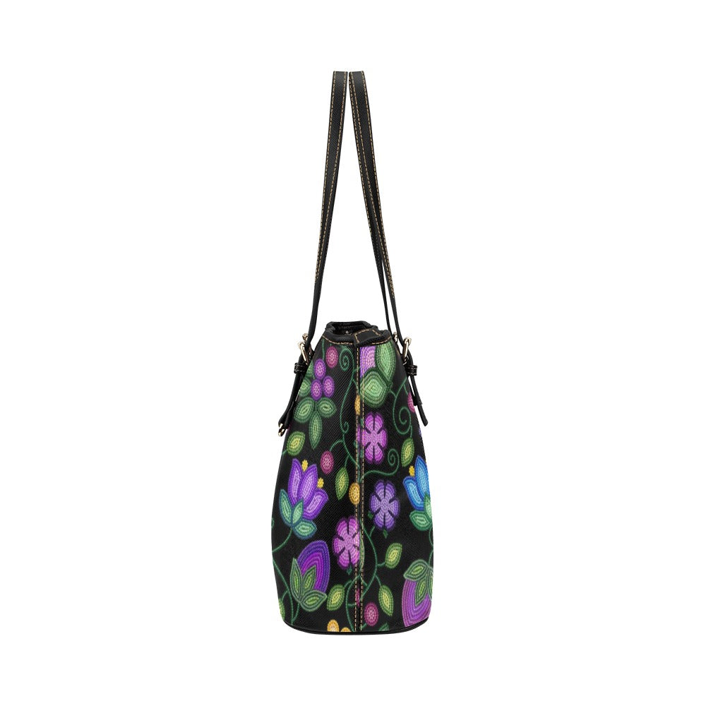 Bloom Uplift Black Leather Tote