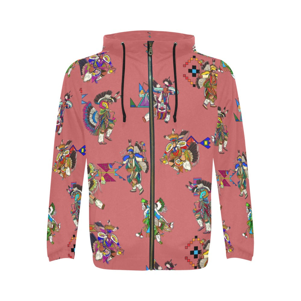 Men's Fancy Dancers Terra Cotta Men's Zipper Hoodie