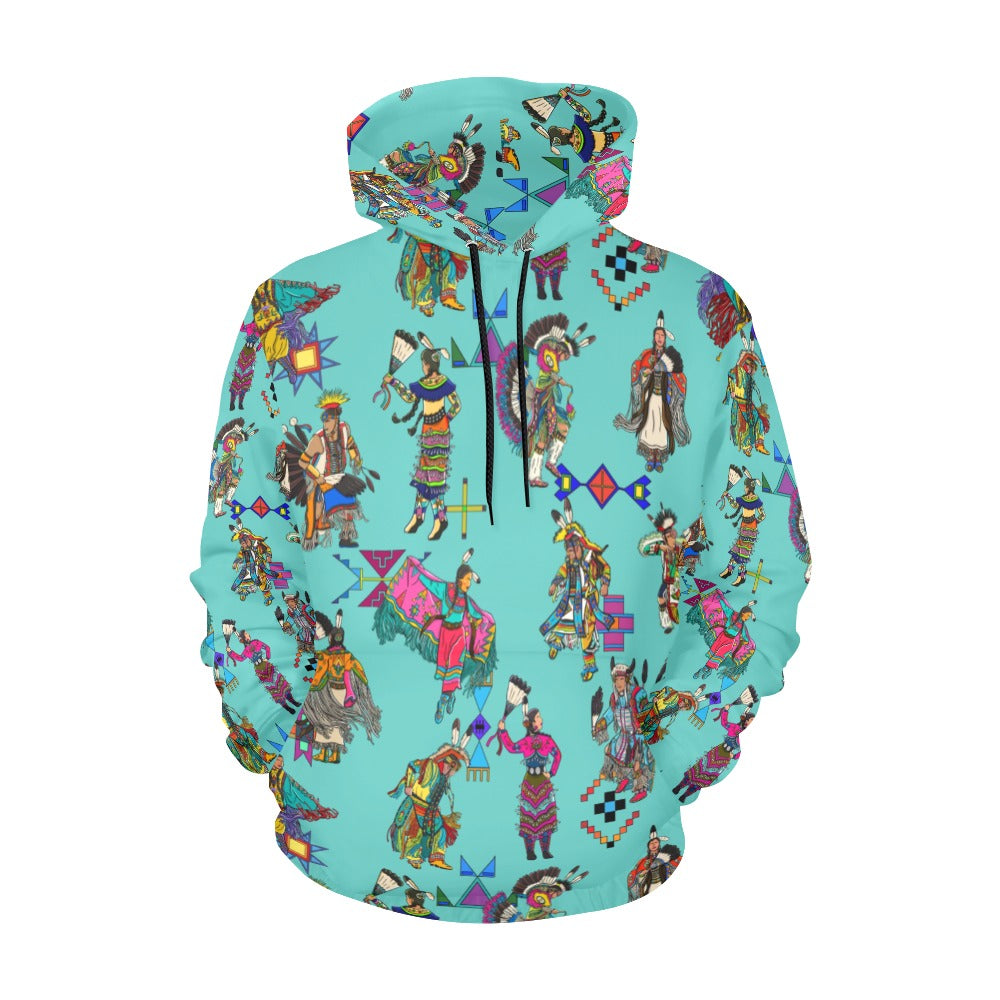Grand Entry Dancers Eggshell Blue Hoodie for Women