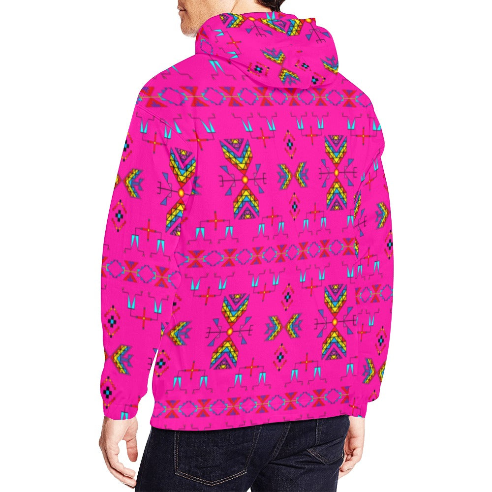 Rainy Chief Rainbow Hot Pink Hoodie for Men