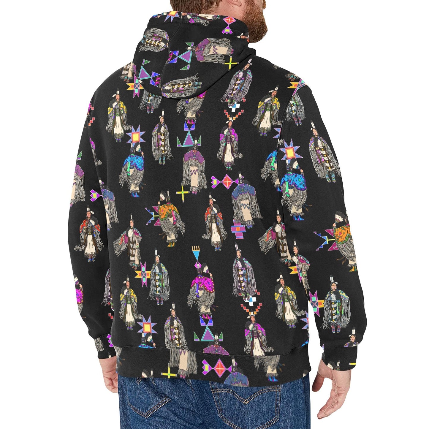 Women's Tradish Dancers Black Men's Long Sleeve Fleece Hoodie