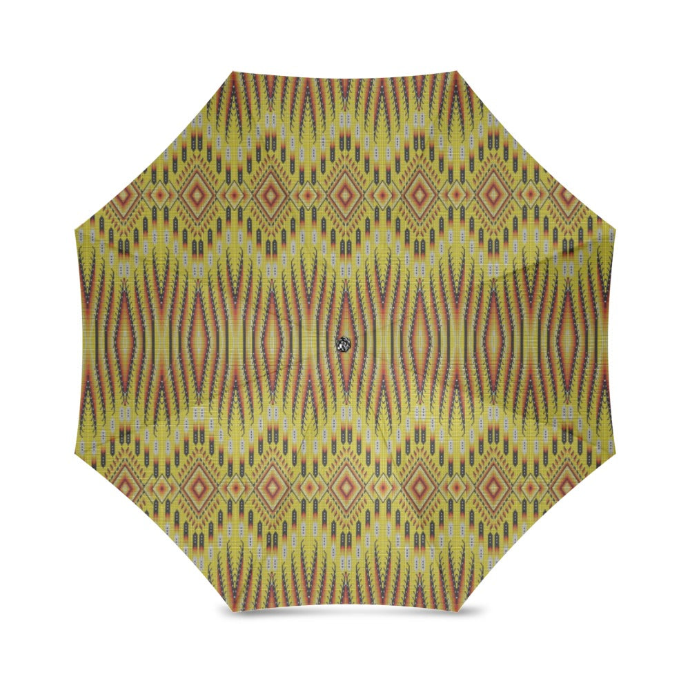 Fire Feather Yellow Foldable Umbrella