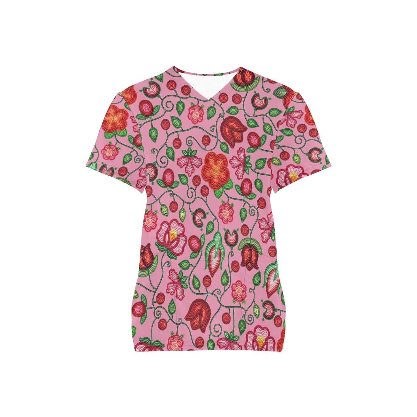 Rose Reverie Pink Scrub Top