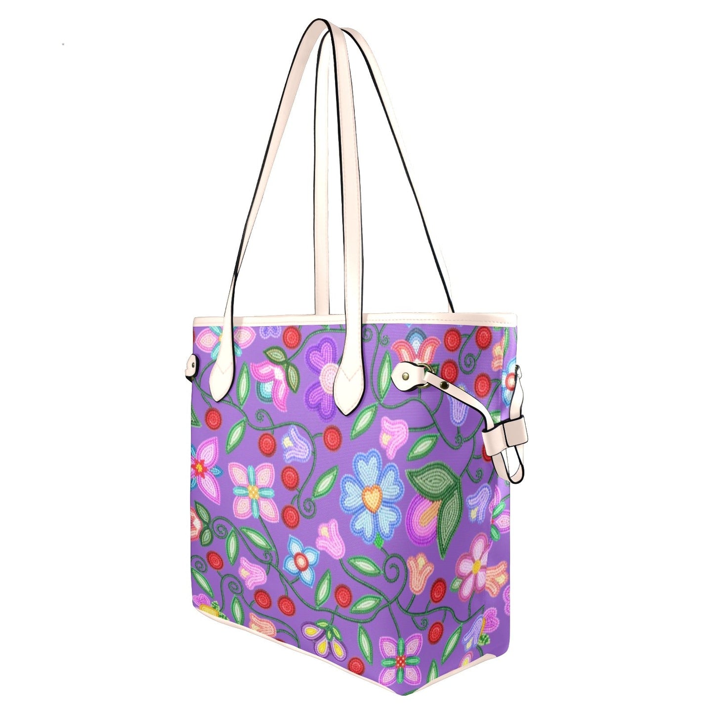 Petal Harmony Lavender Clover Canvas Tote