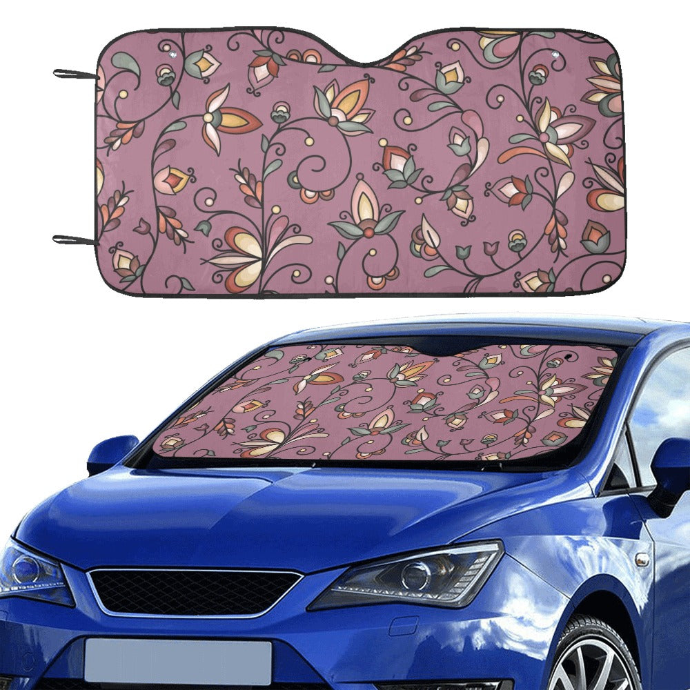 Burnt Sky Petals Magenta Car Sun Shade 55"x30"