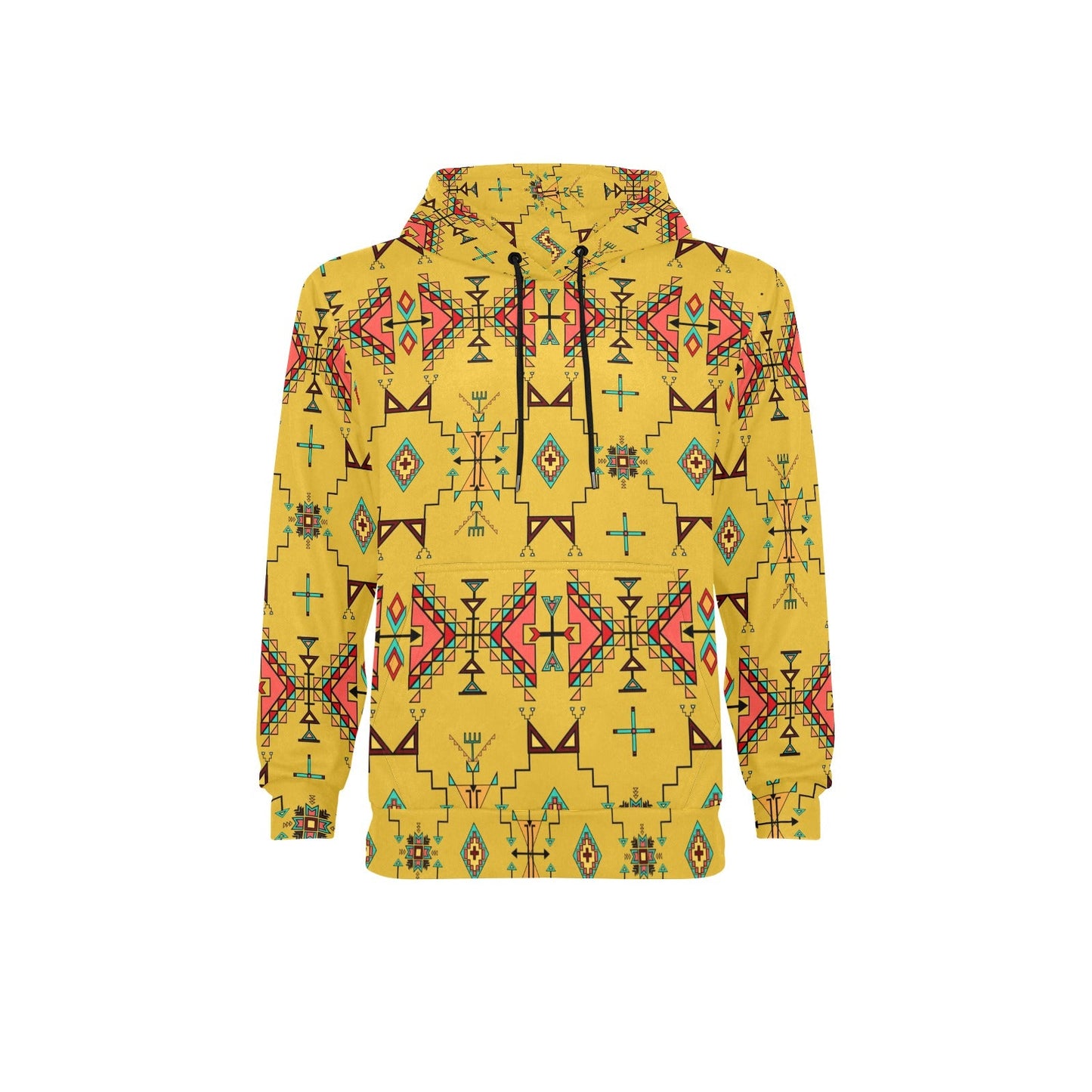 Thunder Flight Yellow Men's Long Sleeve Fleece Hoodie