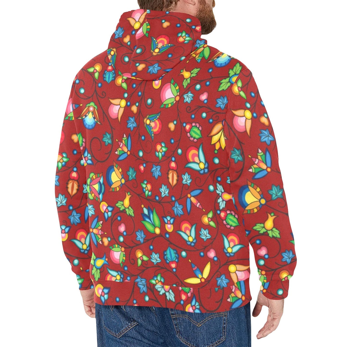 Prairie Plains Spirit Red Men's Long Sleeve Fleece Hoodie