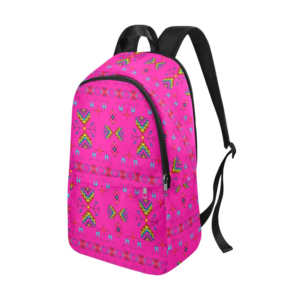 Rainy Chief Rainbow Hot Pink Fabric Backpack for Adult