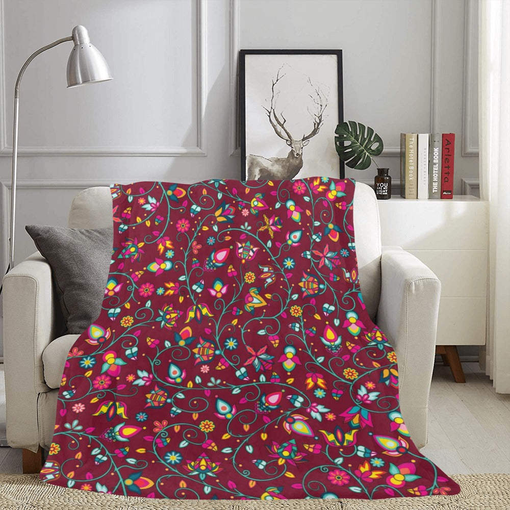 Thorny Path Cranberry X-Large Micro Fleece Blanket