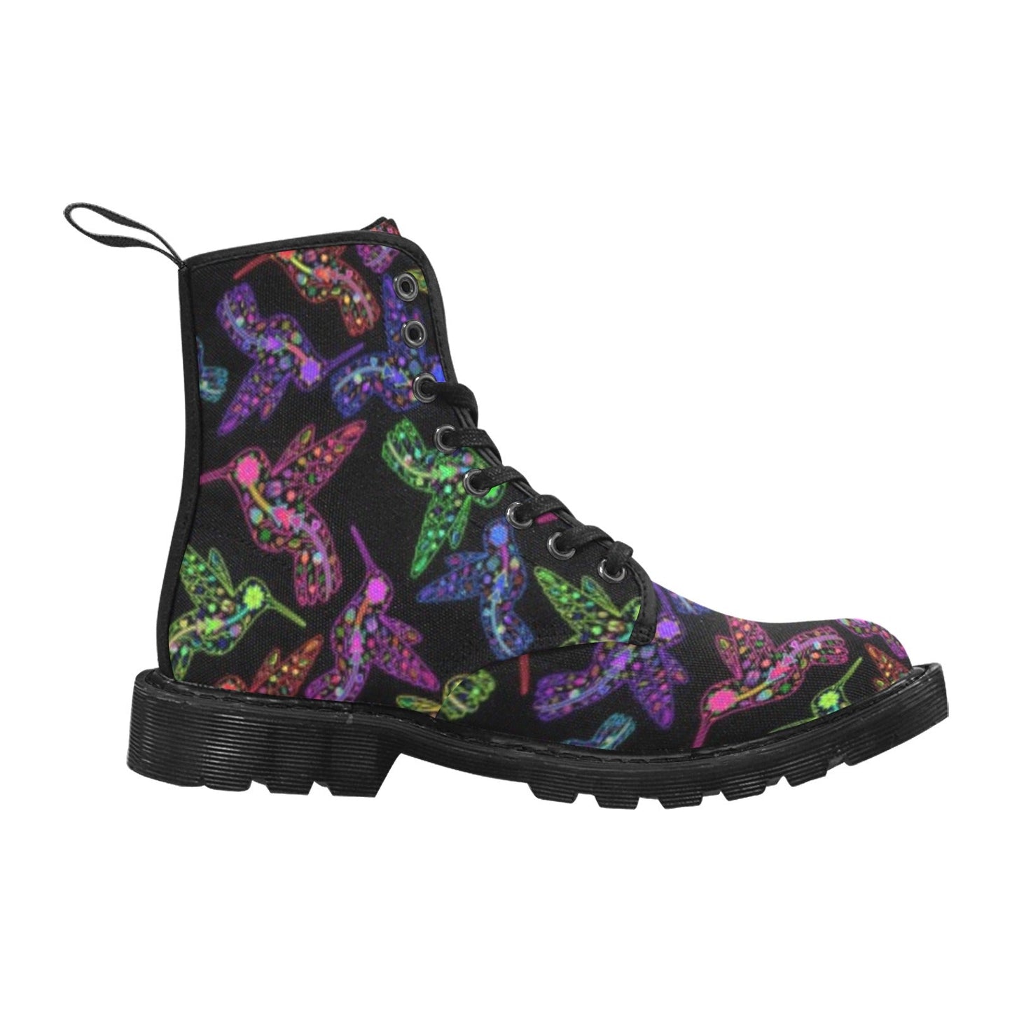 Neon Floral Hummingbirds Boots for Men