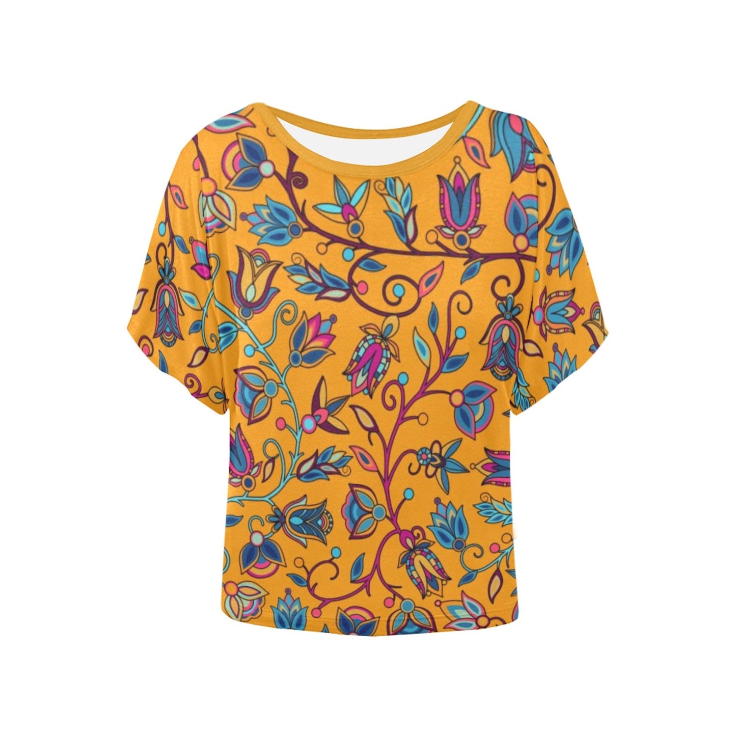 Buffalo Bloom Orange Women's Batwing-Sleeved Blouse T shirt
