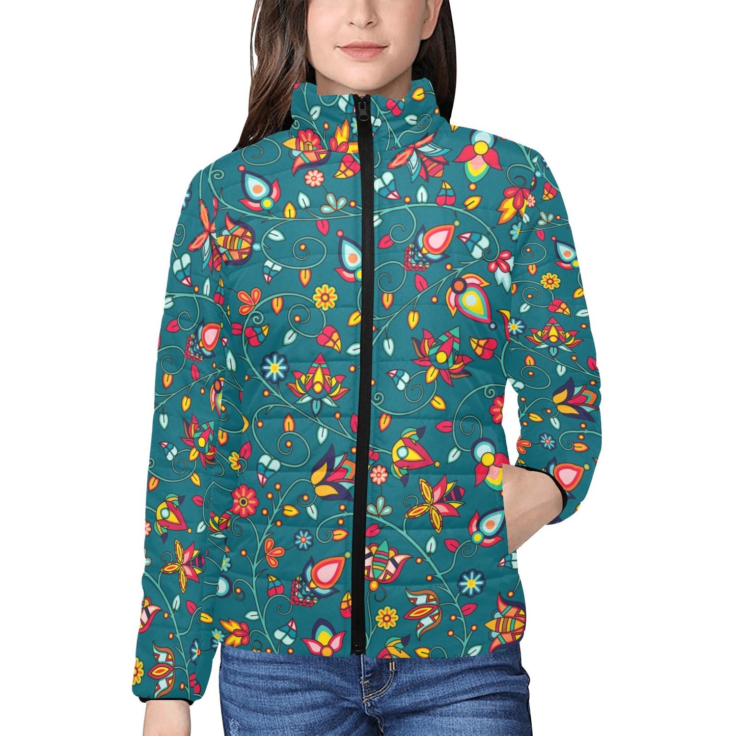 Thorny Path Teal Women's Padded Jacket