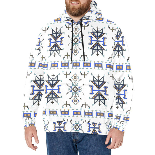 Eagle Strike White Men's Long Sleeve Fleece Hoodie