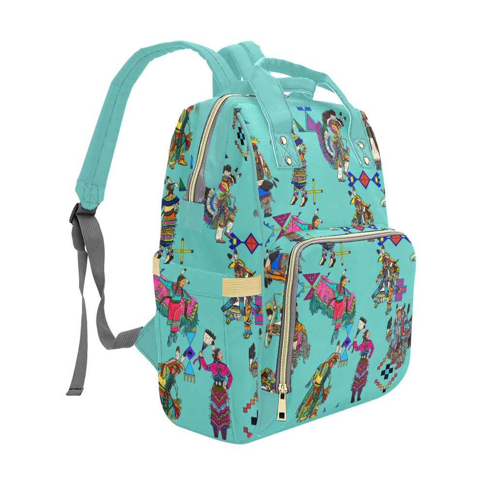 Grand Entry Dancers Eggshell Blue Multi-Function Diaper Backpack