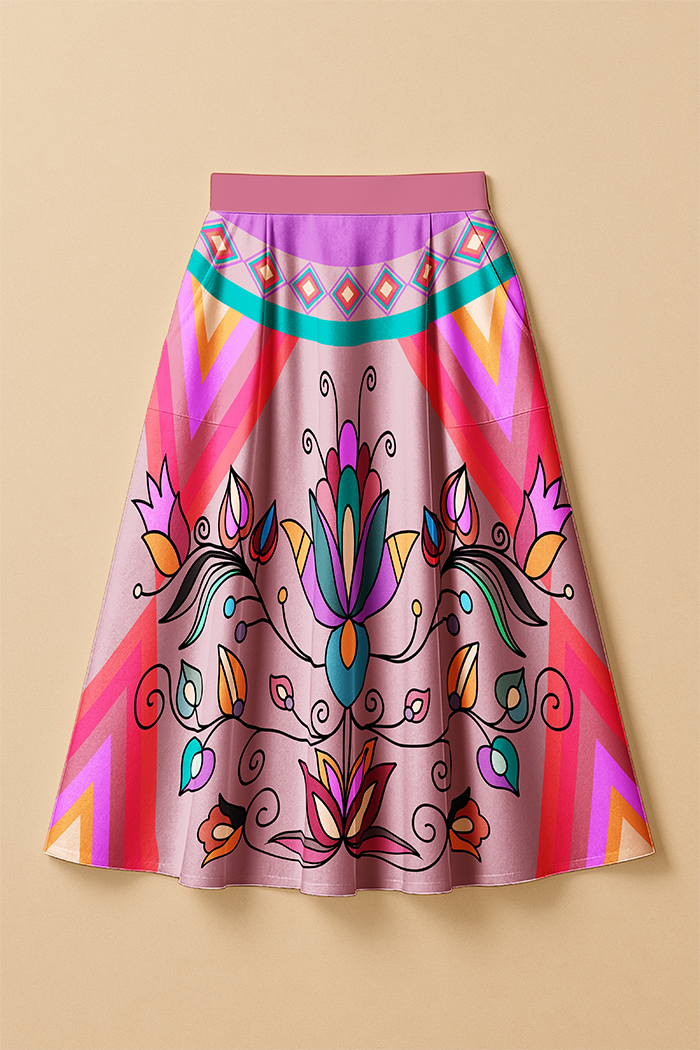 Ember Trail Pastel Luxe Midi Skirt