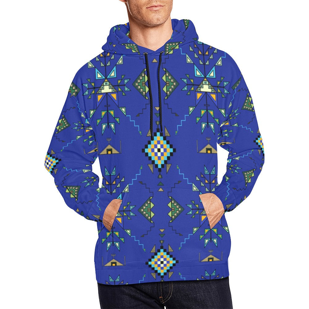 Bear Shield Dark Blue Hoodie for Men