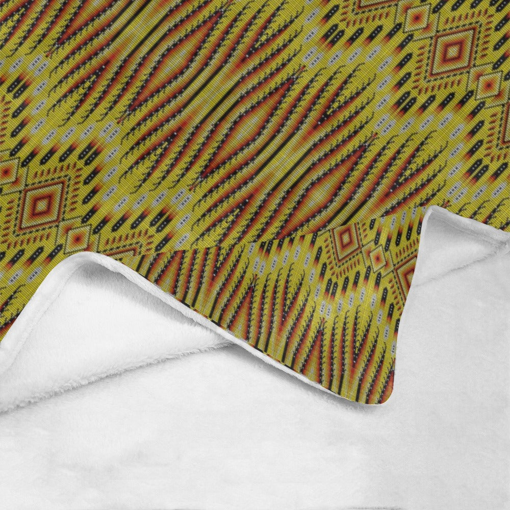Fire Feather Yellow X-Large Micro Fleece Blanket