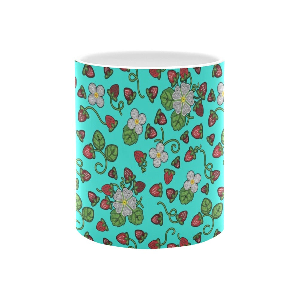 Strawberry Dreams Turquoise Mug