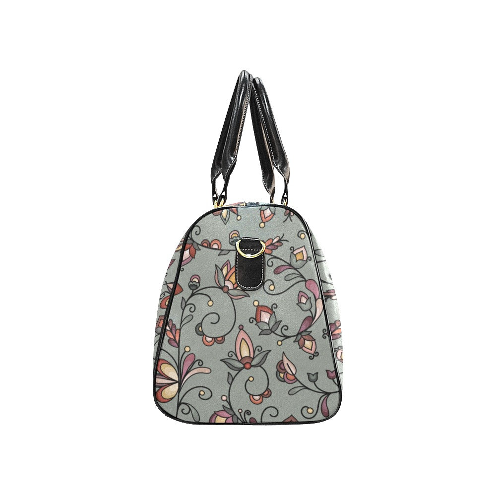 Burnt Sky Petals Green Large Travel Bag