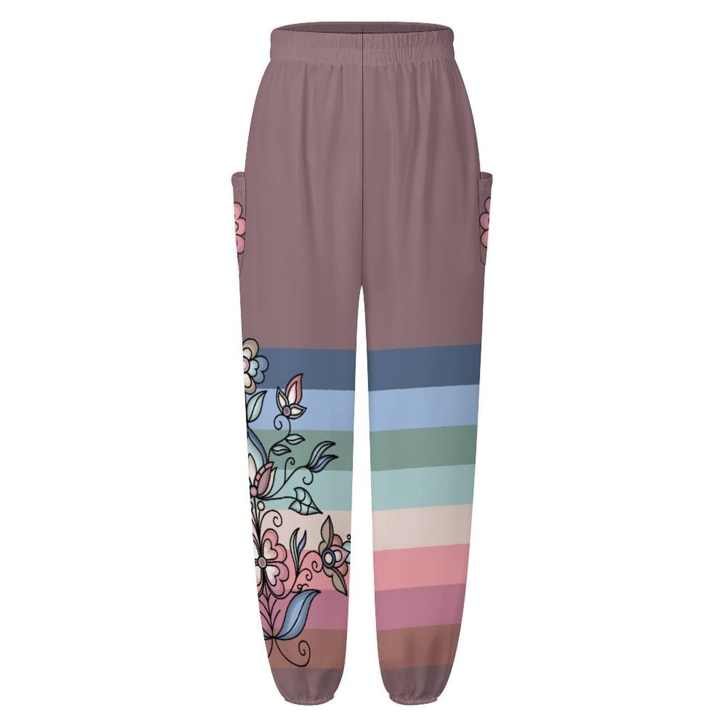 Frostfall Radiance Plum Brown Ribbon Joggers