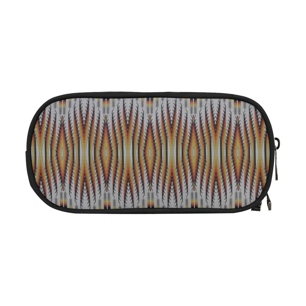 Fire Feather White Pencil Pouch