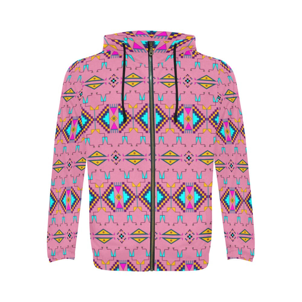 Rite of Passage Pink Men's Zipper Hoodie