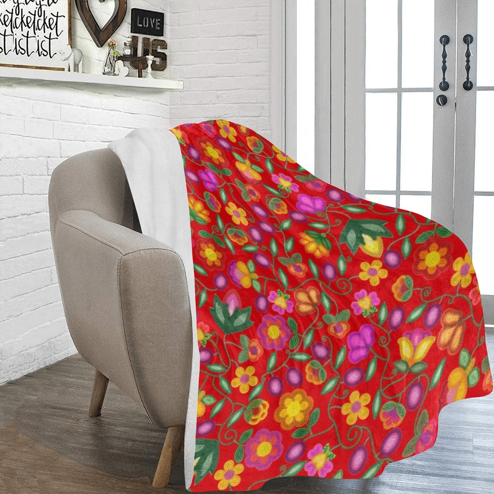 Boreal Bounty Red X-Large Micro Fleece Blanket