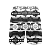 Load image into Gallery viewer, Okotoks Black and White Men&#39;s Mid-Length Beach Shorts
