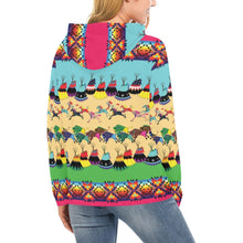 Load image into Gallery viewer, Horses and Buffalo Ledger Pink Hoodie for Women
