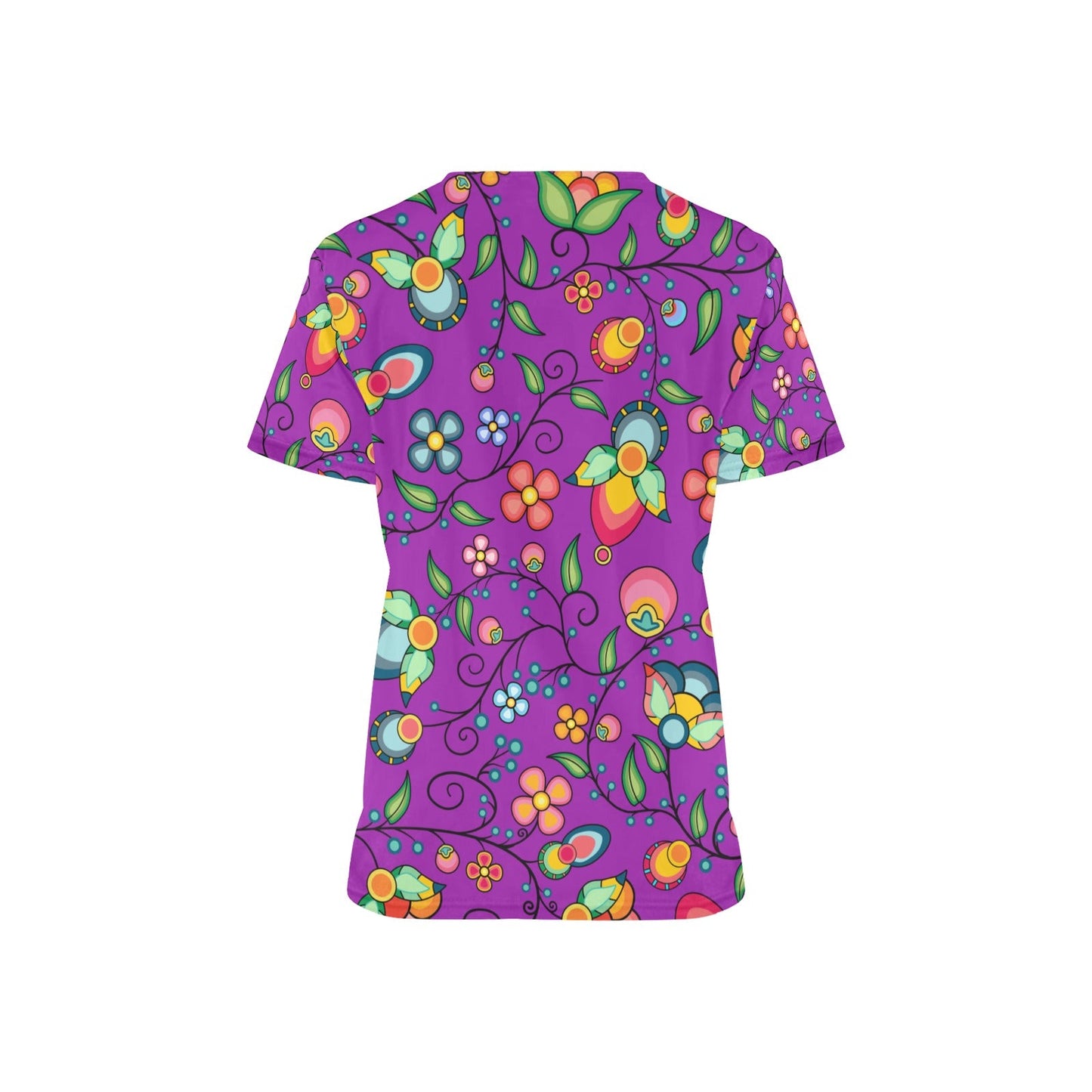 Floral Bounty Purple Scrub Top