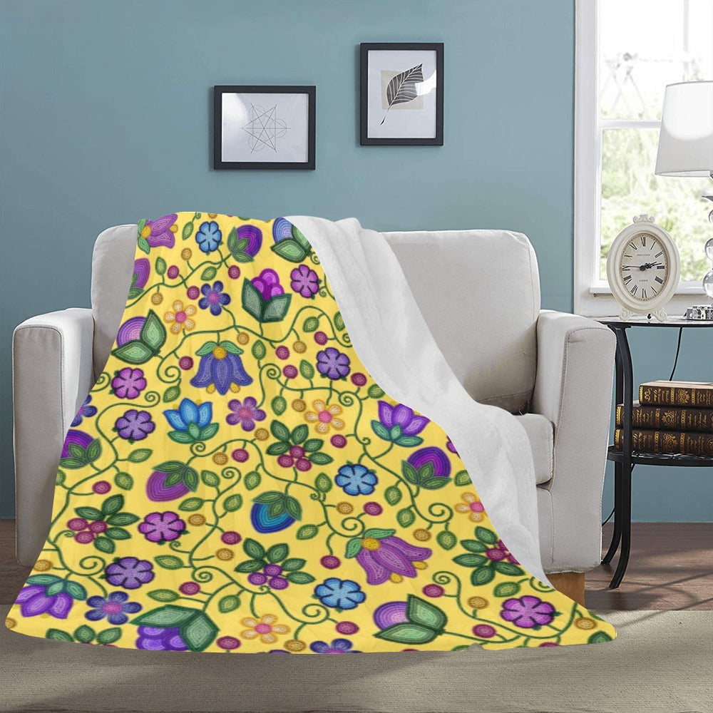 Bloom Uplift Yellow X-Large Micro Fleece Blanket