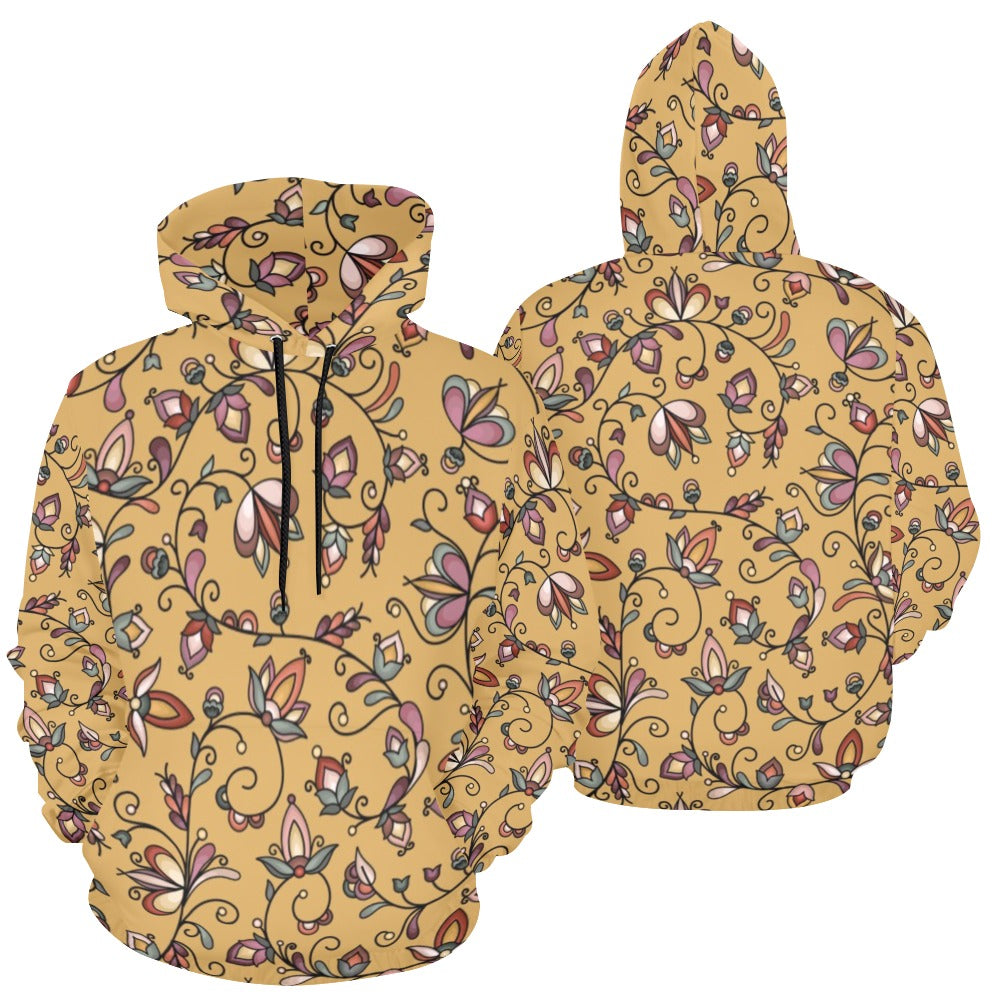 Burnt Sky Petals Gold Hoodie for Women