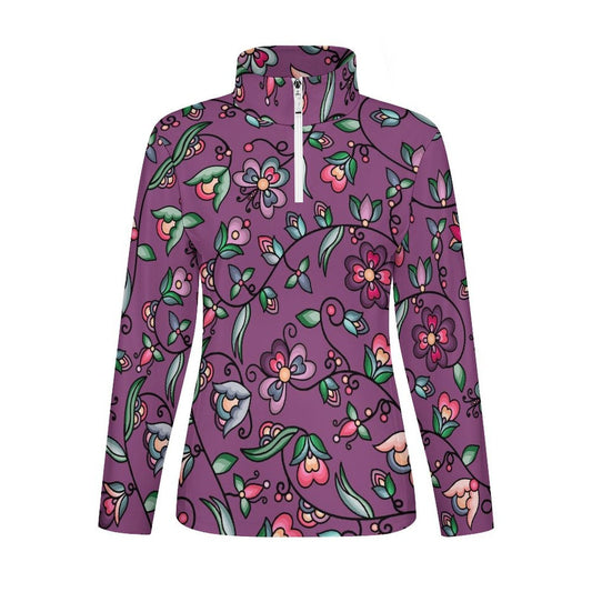 Amber Evening Garland Purple Long Sleeve Yoga Shirt