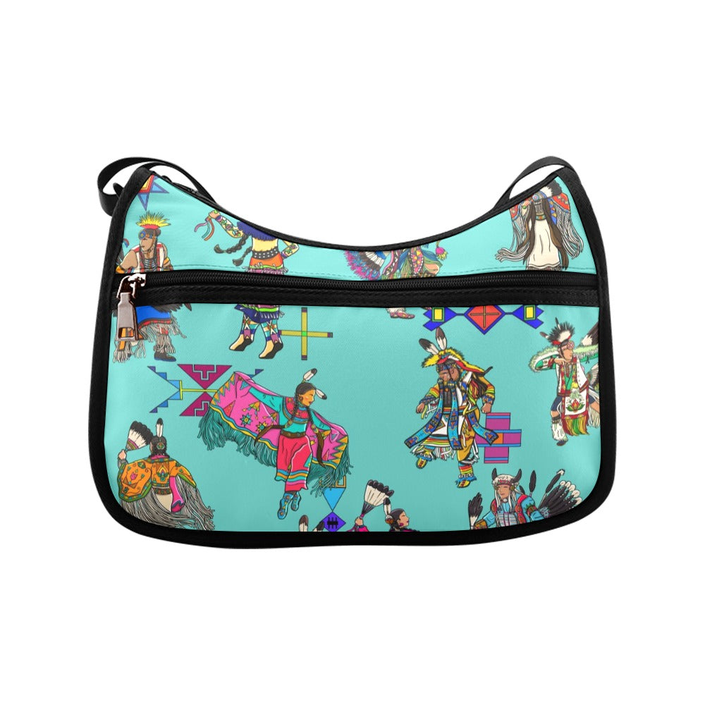 Grand Entry Dancers Eggshell Blue Crossbody Bag