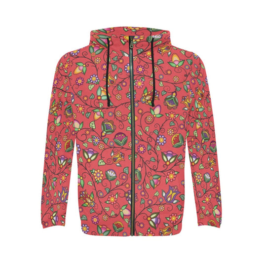 Heartbeat Petals Red Zip Hoodie