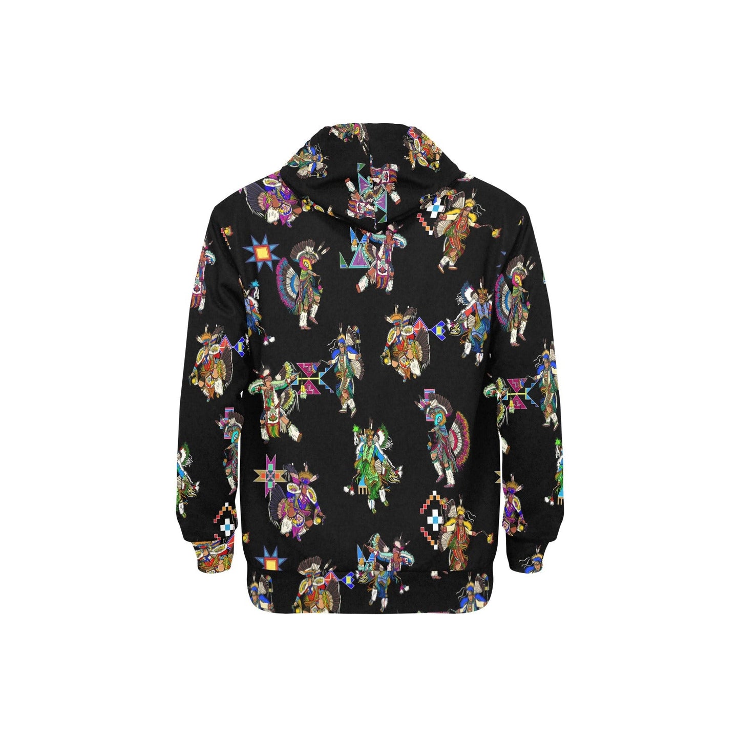 Men's Fancy Dancer Black Men's Long Sleeve Fleece Hoodie