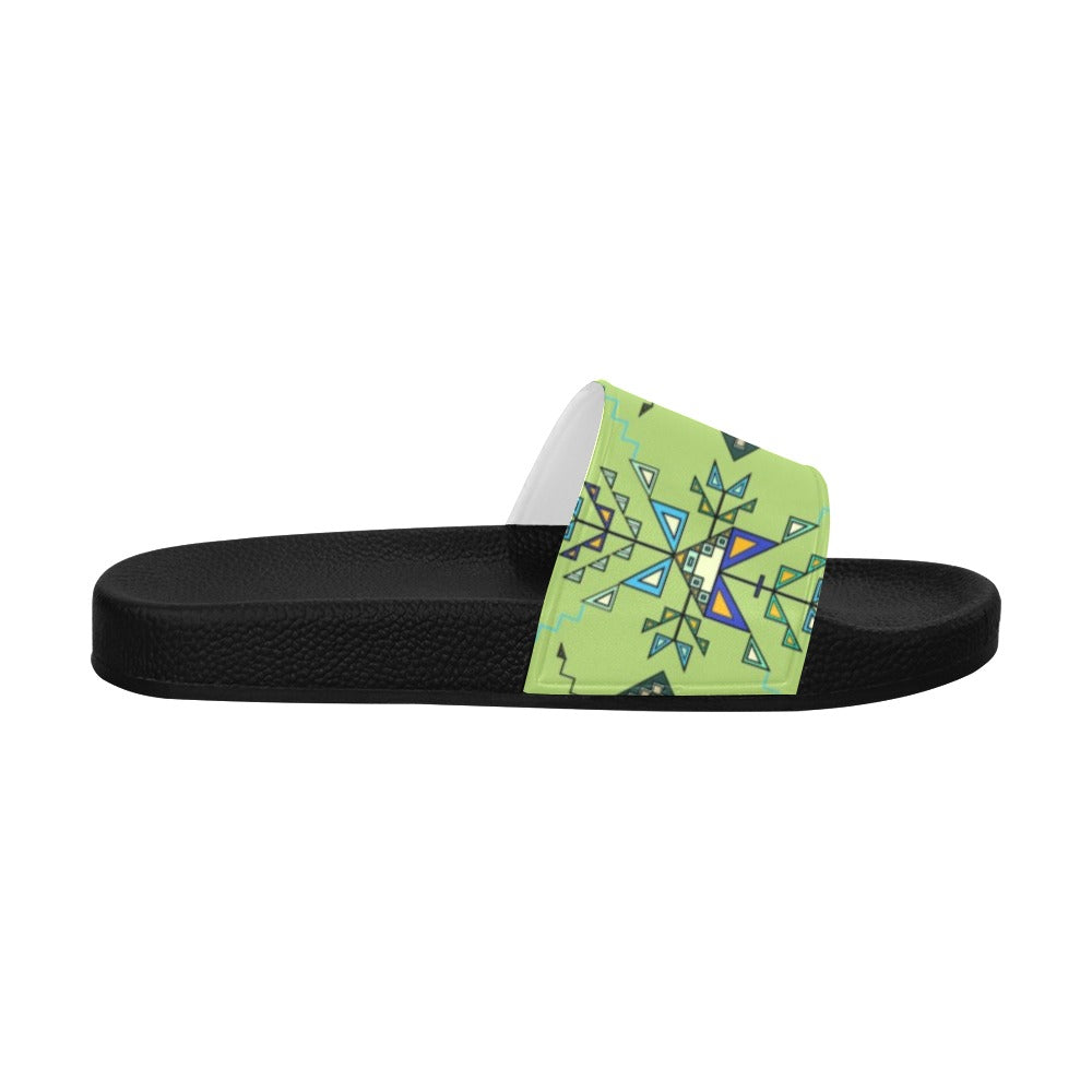 Bear Shield Green Slide Sandals