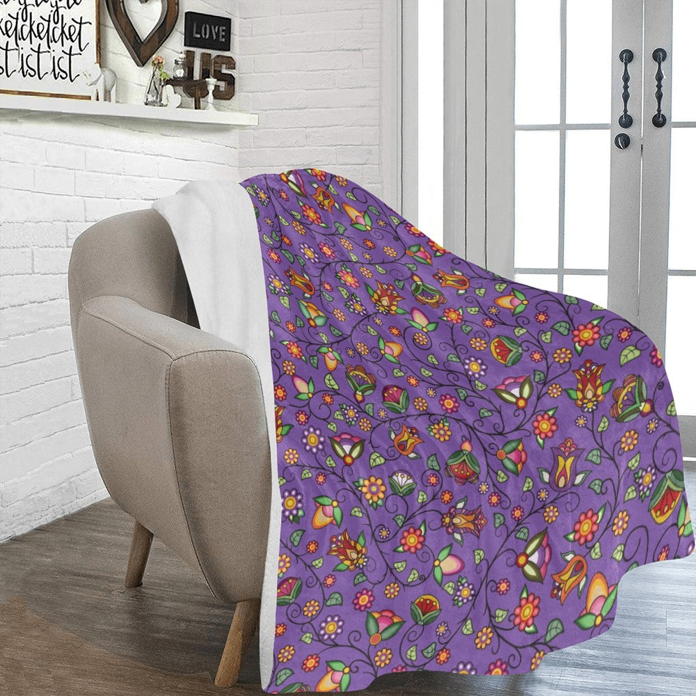 Heartbeat Petals Purple X-Large Micro Fleece Blanket