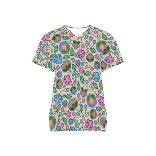 Turquoise Sunbeam Cream Scrub Top