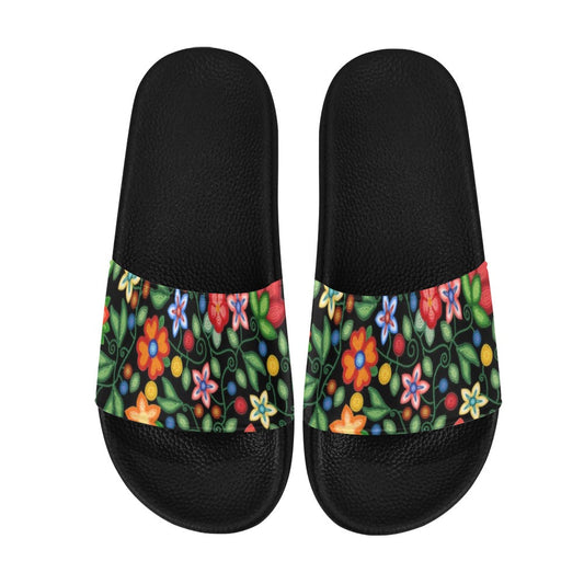 Morning Harmony Black Slide Sandals