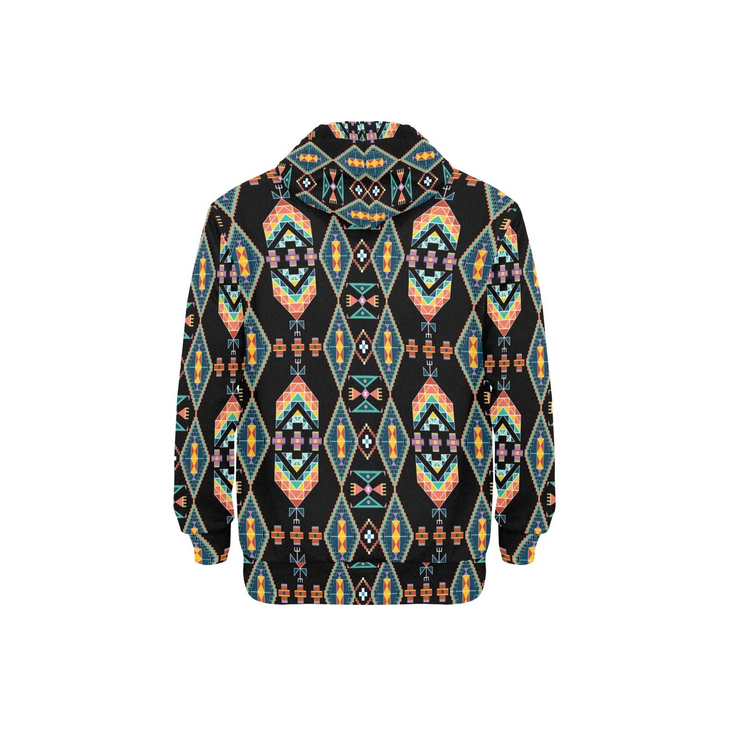 Travois Tipi Black Men's Long Sleeve Fleece Hoodie