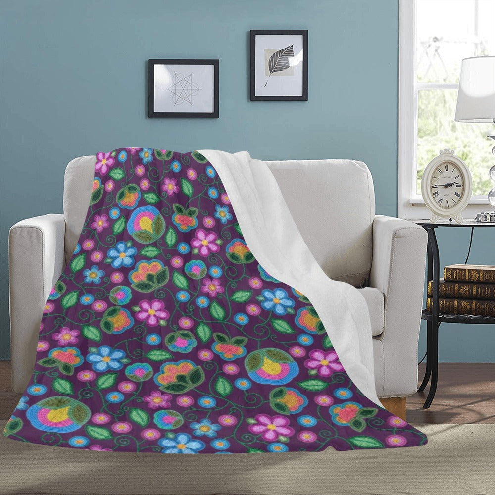 Turquoise Sunbeam Violet X-Large Micro Fleece Blanket