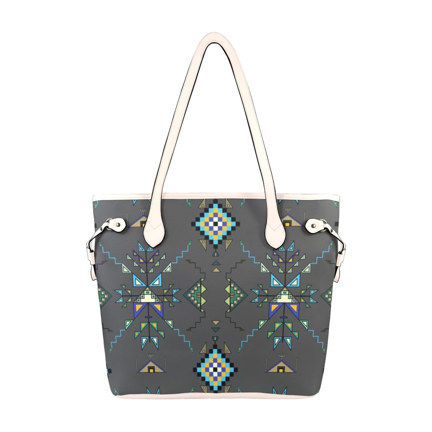 Bear Shield Dark Gray Clover Canvas Tote Bag