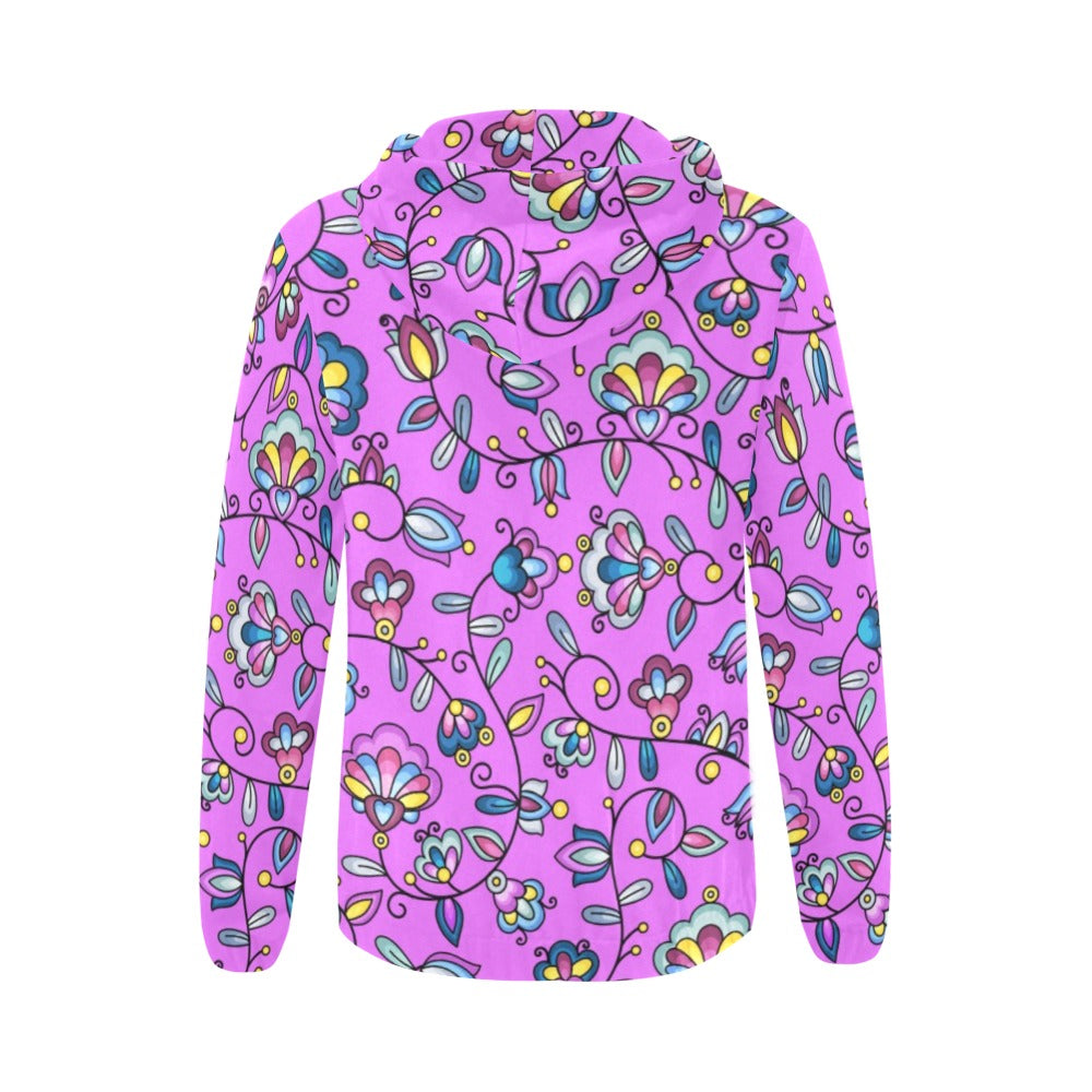 Autumn Bundle Blessing Purple Full Zip Hoodie for Women