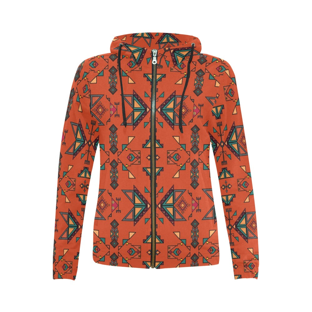 Arrow Dawn Orange Full Zip Hoodie for Women