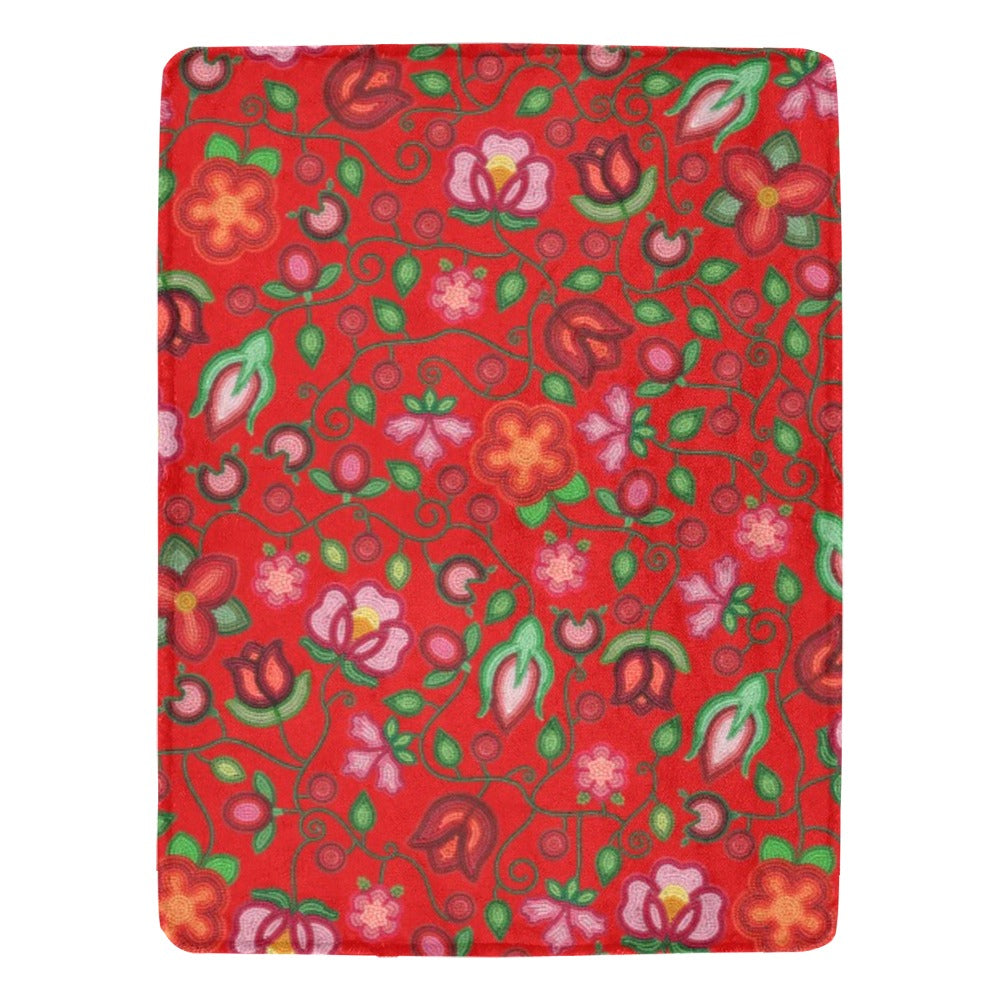 Rose Reverie Red X-Large Micro Fleece Blanket