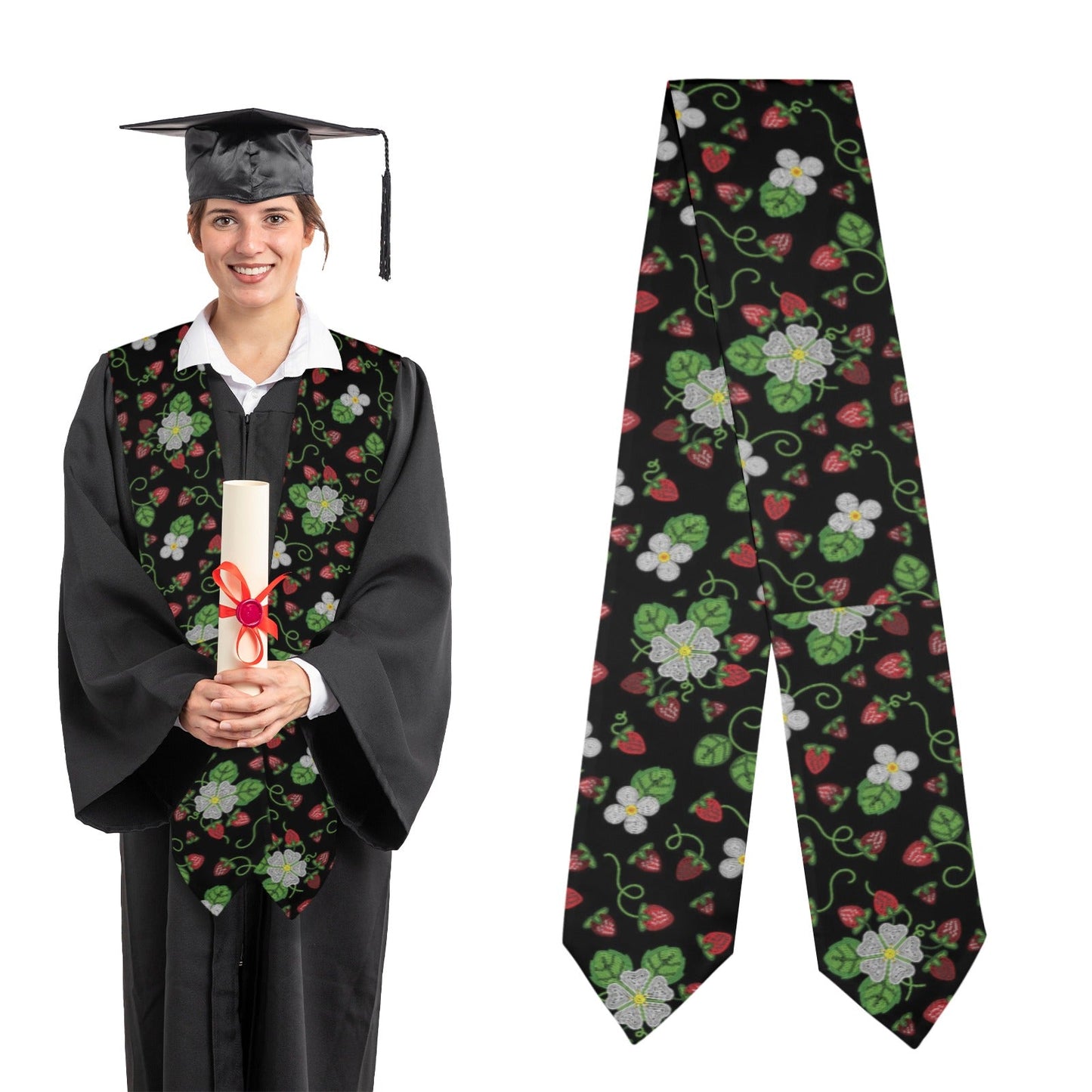 Strawberry Dreams Midnight Graduation Stole